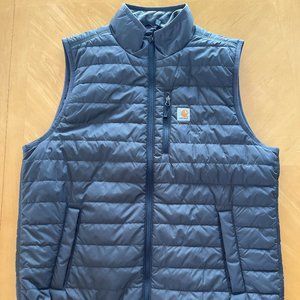 Carhartt Mens Black Full Zip Pockets Rain Defender Puffer Vest Size XL Tall XLT